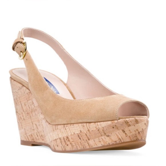 Stuart Weitzman Jean Slingback Wedges - Picture 1 of 8